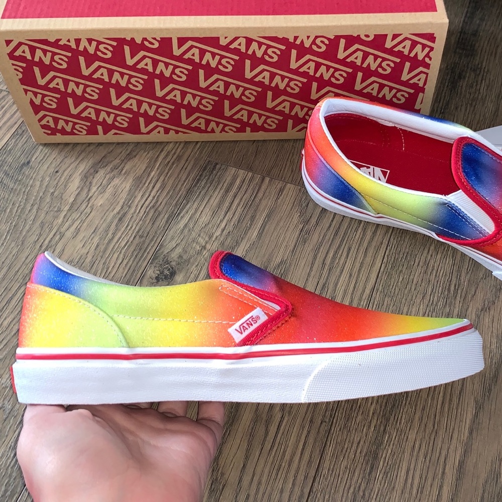 Vans slip on rainbow glitter shoes sneakers - Picture 4 of 8